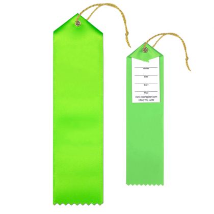 Blank Award Ribbon 2x8 Peaked w/ Card & String