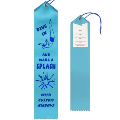 Custom Ribbon 2x10 Peaked w/ Card & String - W