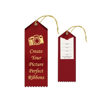 Custom Ribbon 2x6 Peaked w/ Card & String - W