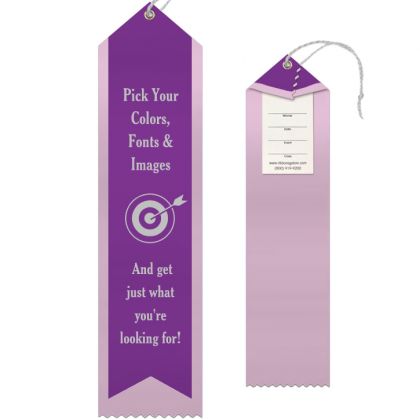 Custom Ribbon 2.5x10 Overlay w/ Card & String - W
